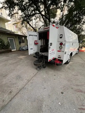 Magnet Plumbing service vehicle on-site for Slab Leak Repair in Sepulveda